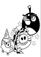 kolorowanki Angry Birds i Bad Piggies z gry dla dzieci,  malowanka do wydruku numer  16